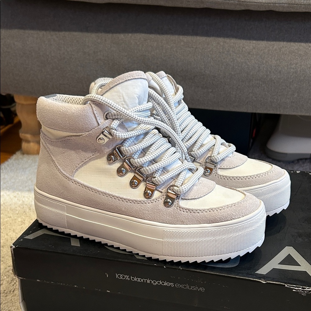 NIB Aqua White High-Top platform Sneakers